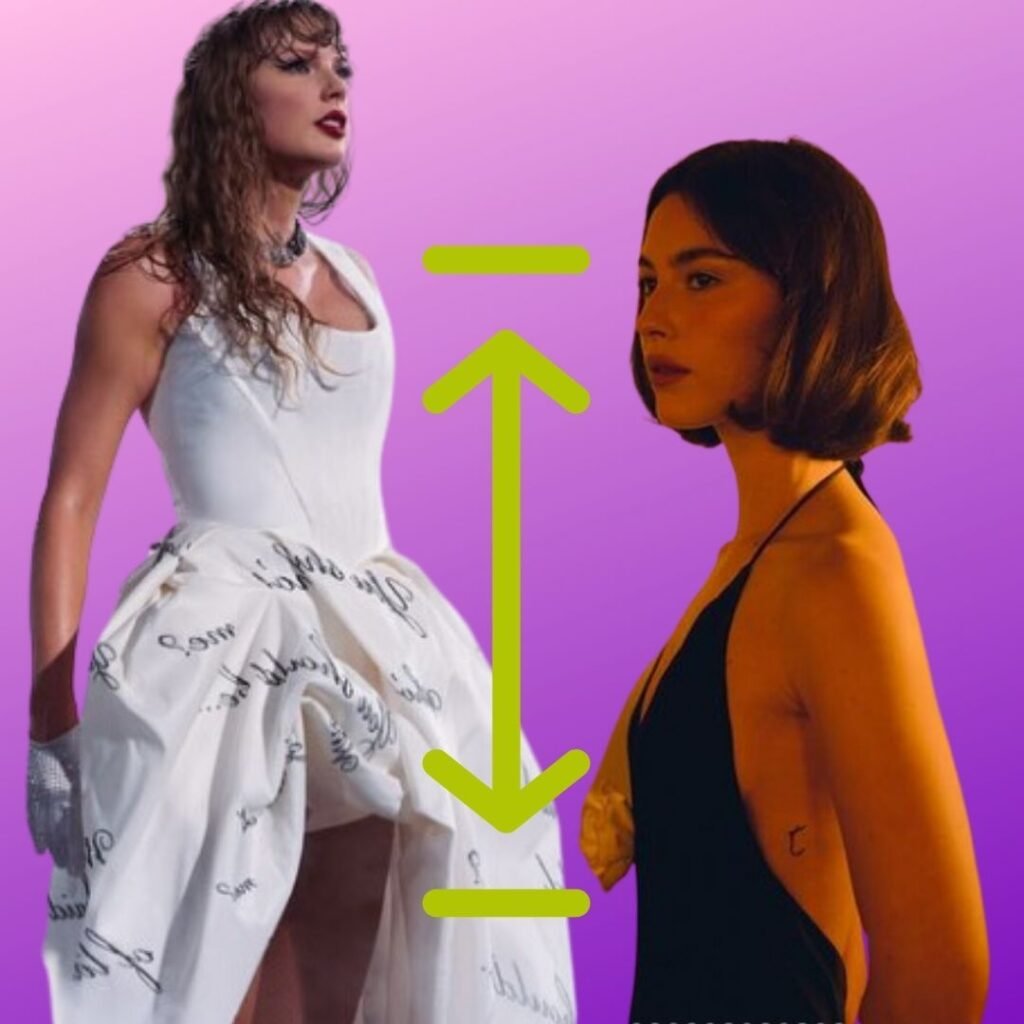 Gracie Abrams vs Taylor Swift height comparison